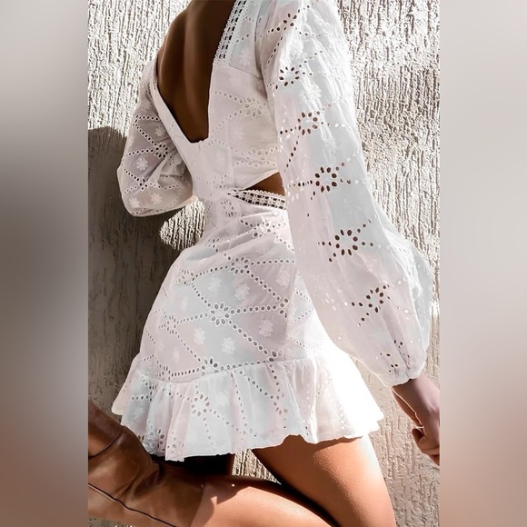 J.ING White Cutout Mini Summer Dress - Picture 5 of 5